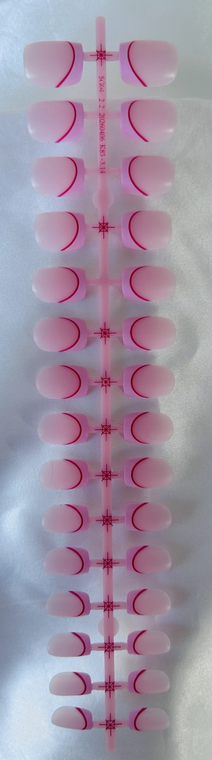 Set de 30 uñas press on Berry Arc