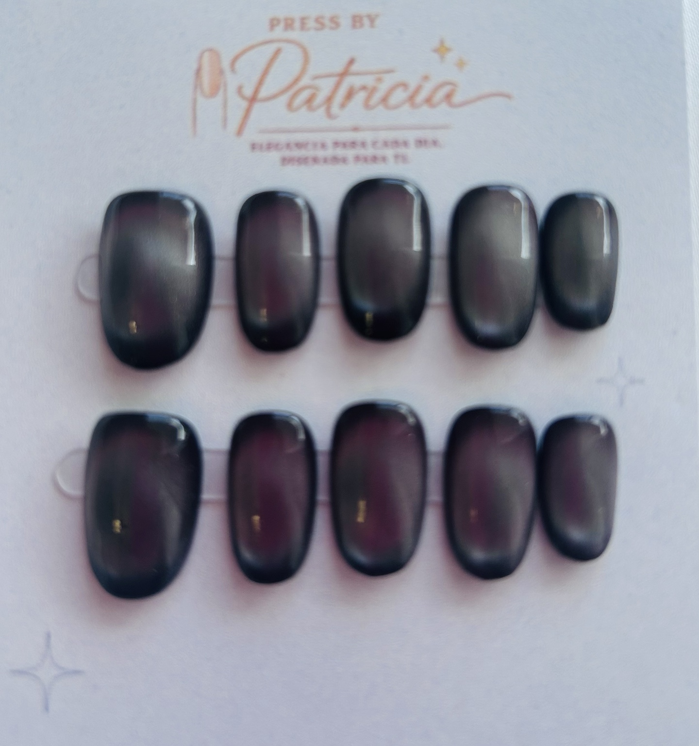 Set de uñas press on Black Smoke