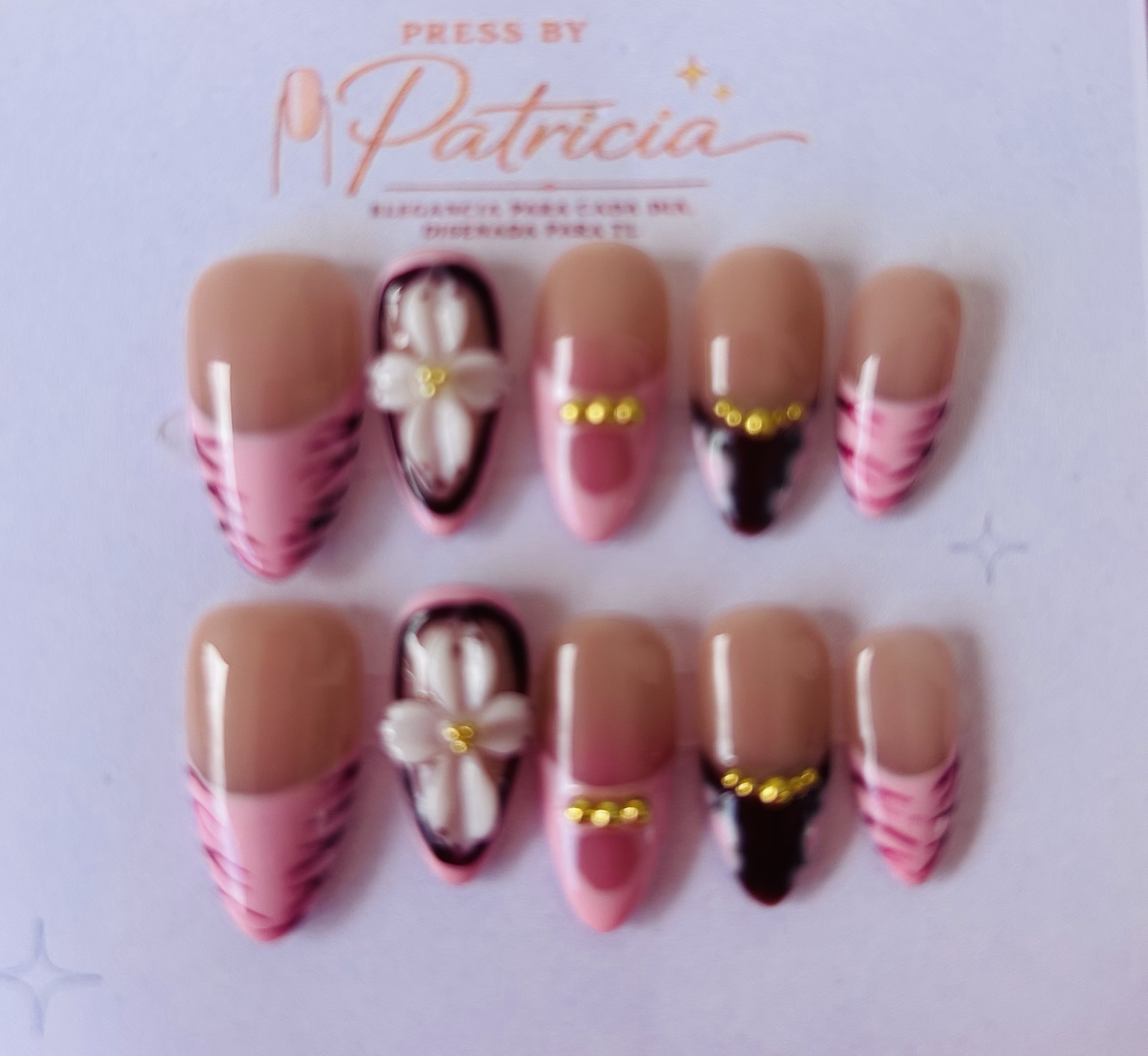 Set de uñas press on Blush Noir