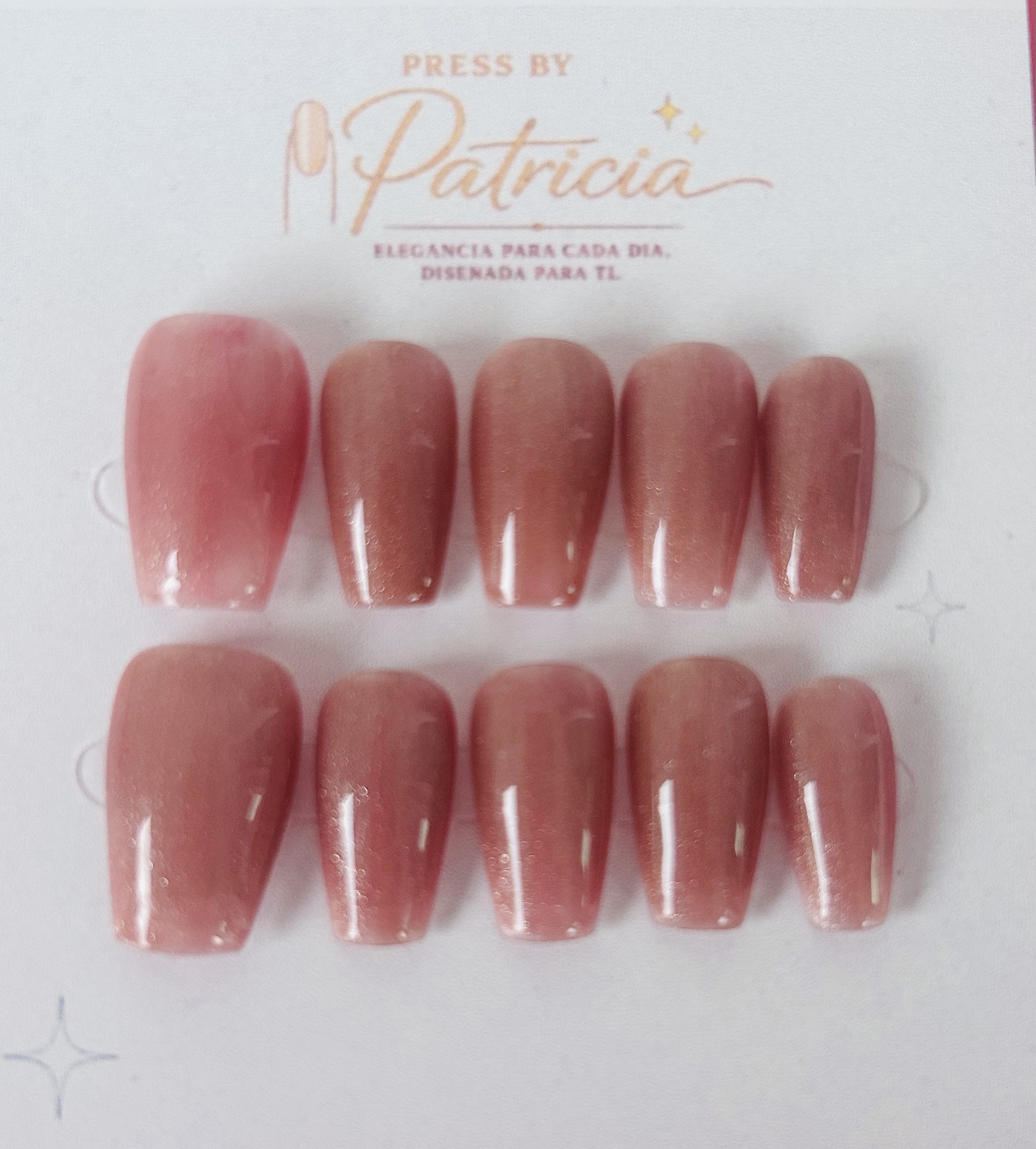 Set de uñas press on Coral Silk