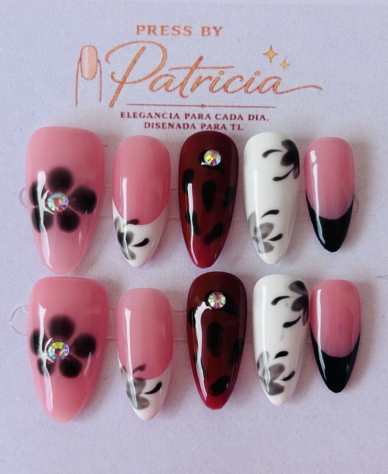 Set de uñas press on Crimson Petal