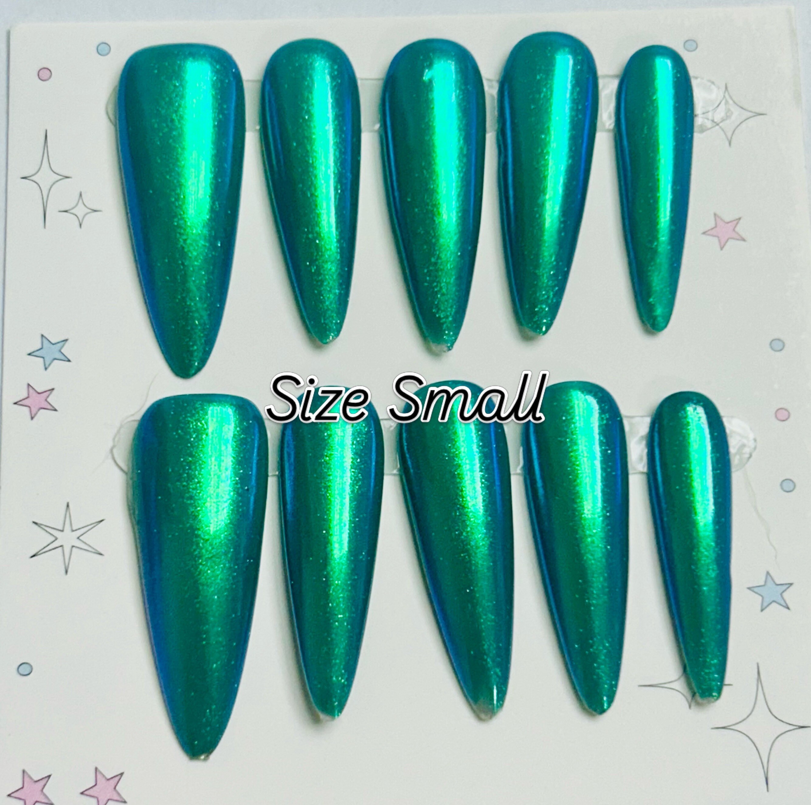 Set de uñas press on Emerald Flash