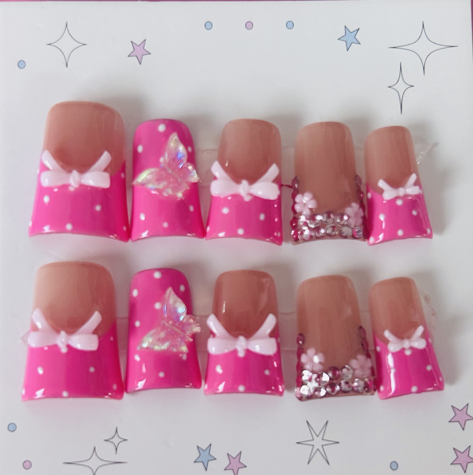 Set de uñas press on Fuchsia Fantasy