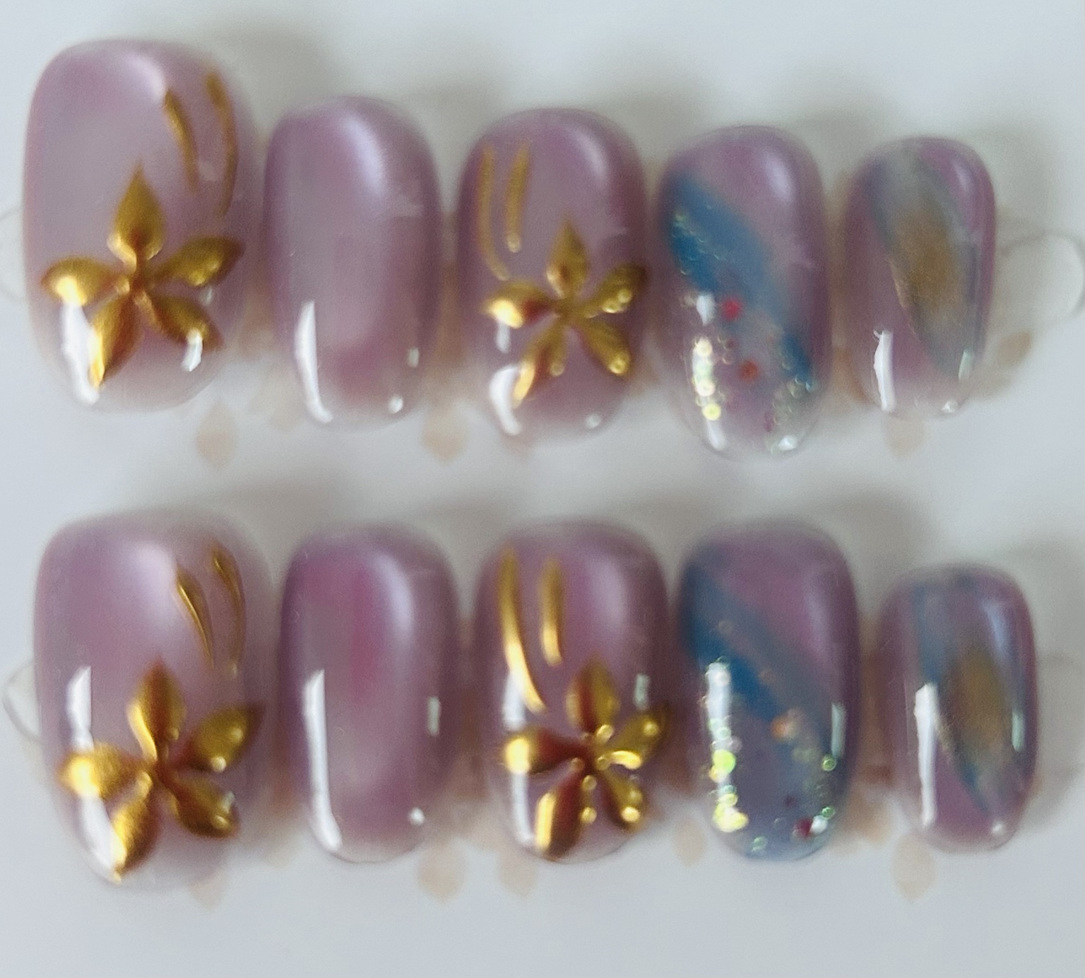 Set de uñas press on Gilded Orchid
