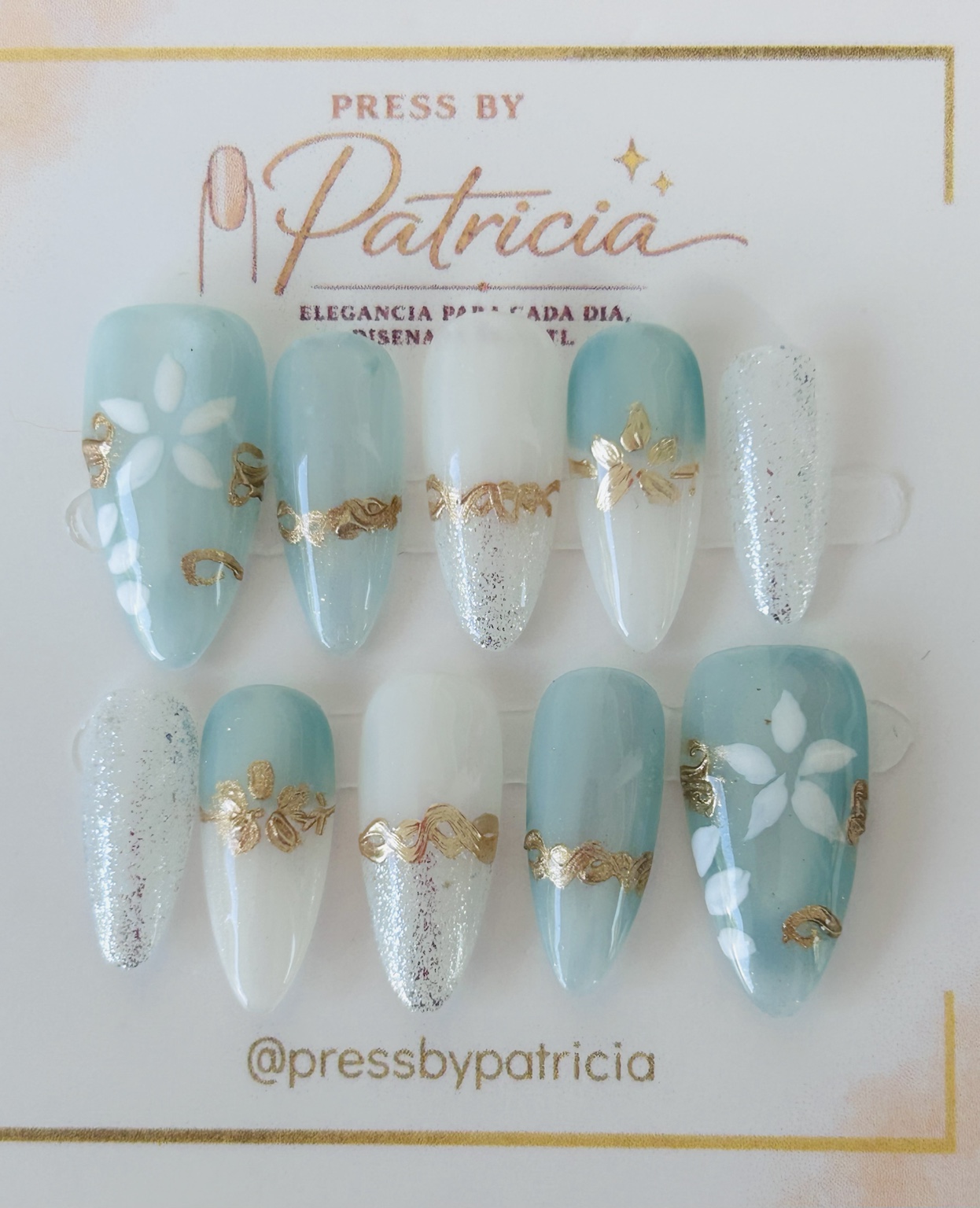 Set de uñas press on Golden Promise