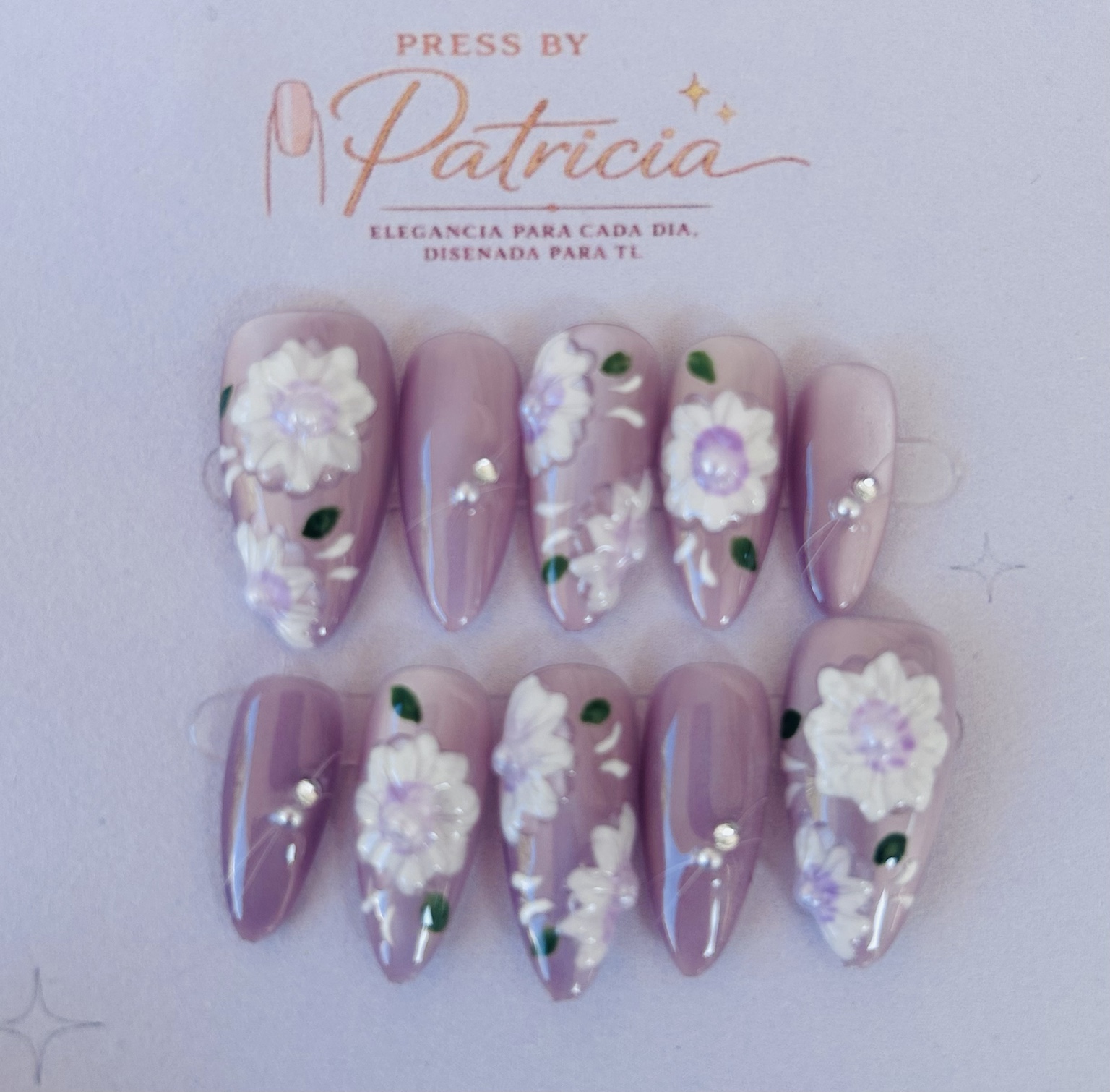 Set de uñas press on Lilac Petals