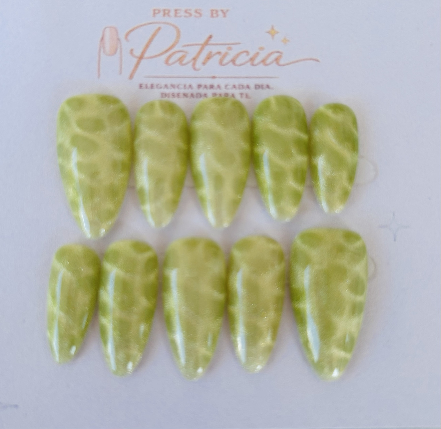 Set de uñas press on Lime Marble