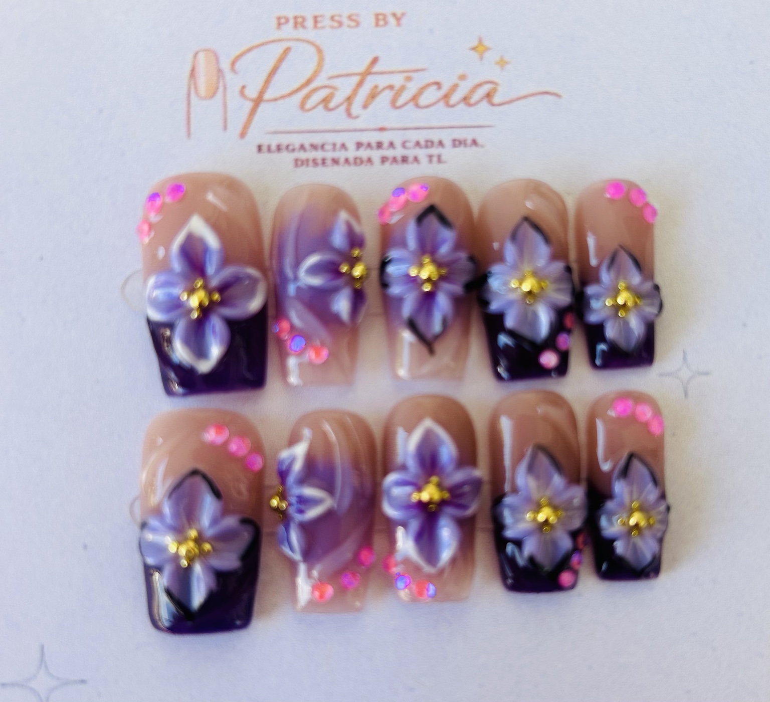 Set de uñas press on Midnight Orchid