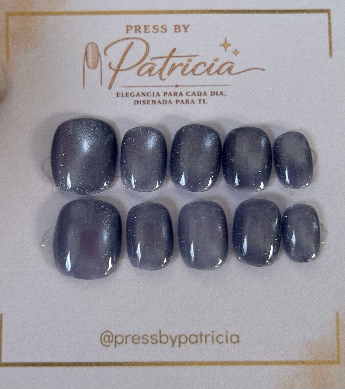 Set de uñas press on Midnight Pearl