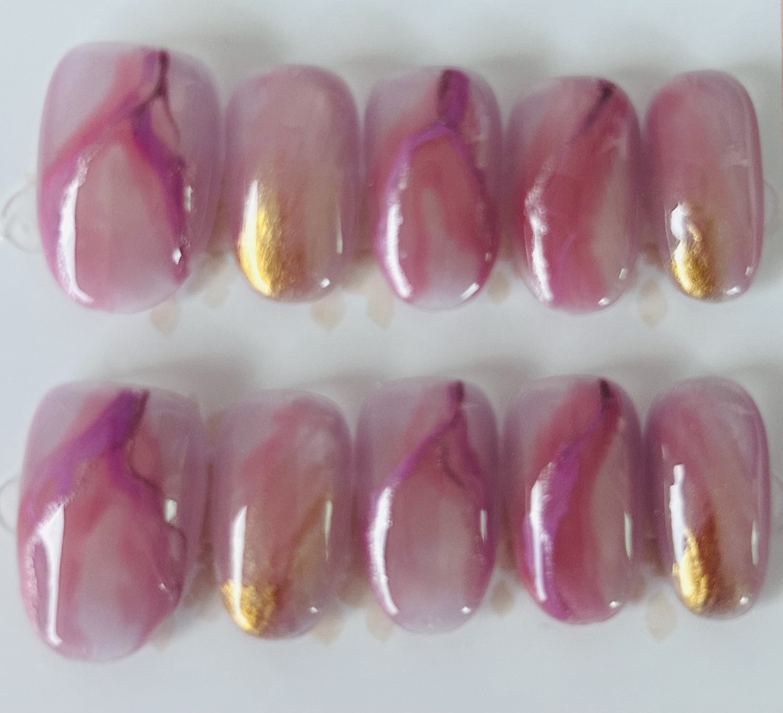 Set de uñas press on Rose Gold Veil