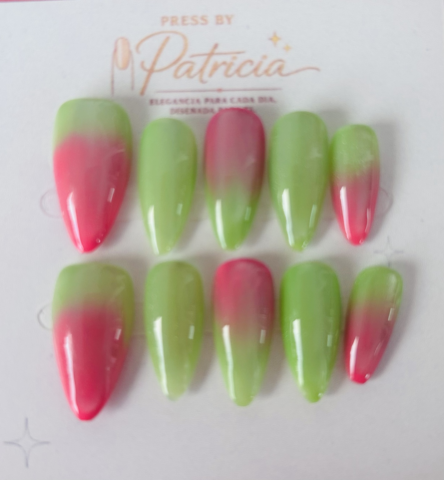 Set de uñas press on Tropical Neon