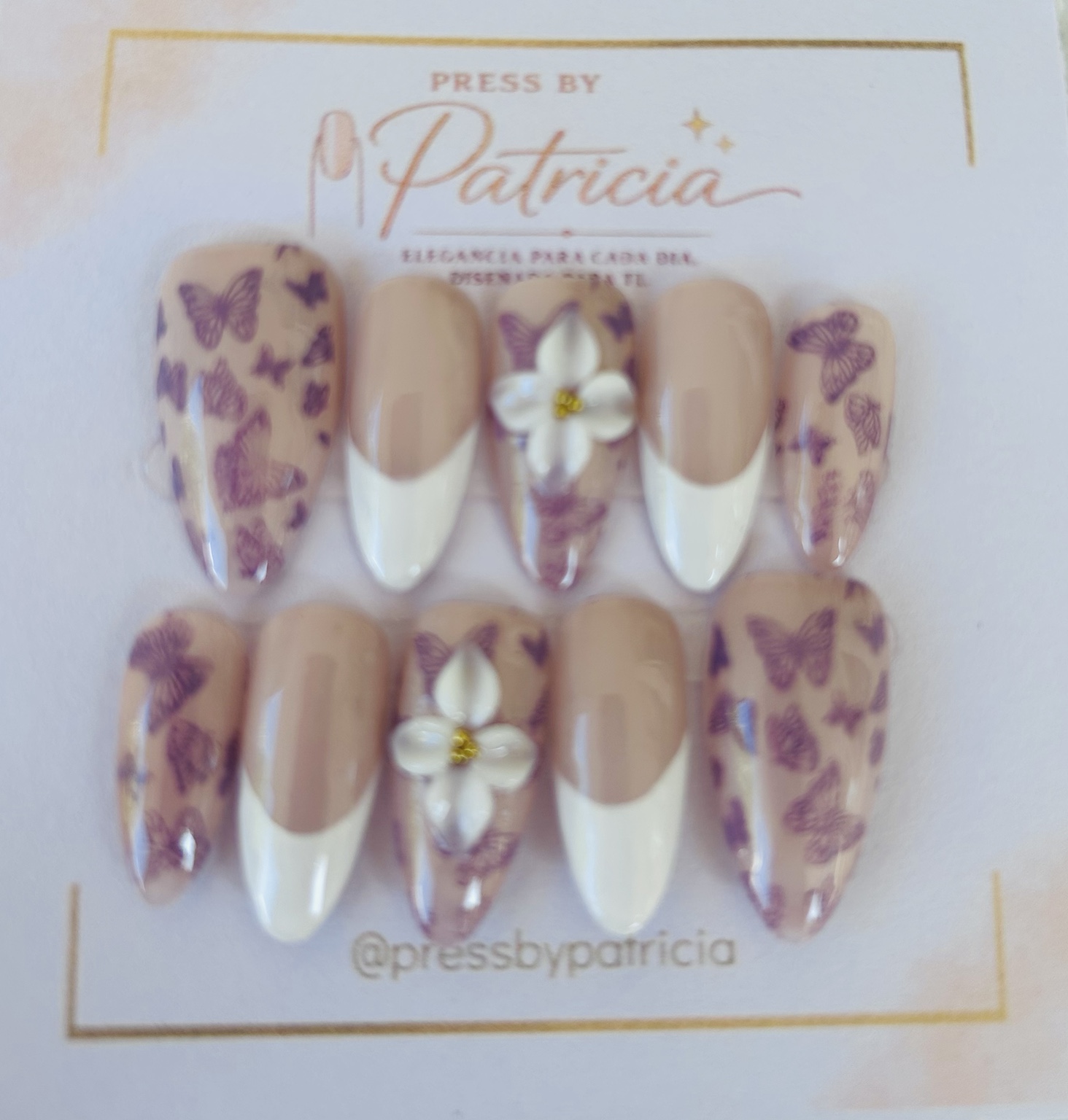 Set de uñas press on Violet Flutter