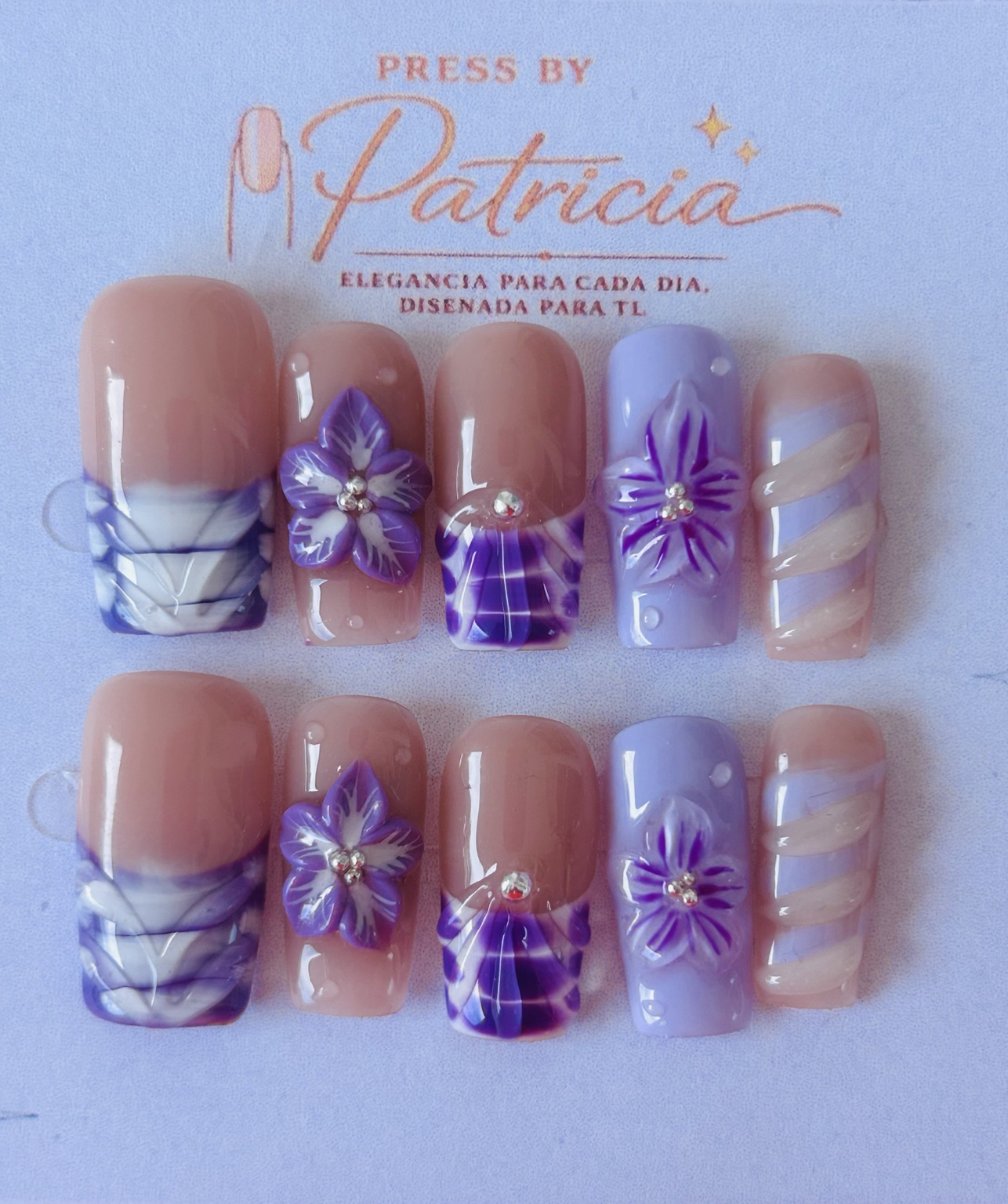 Set de uñas press on Violet Garden